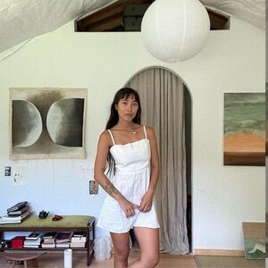 EUC Reformation Roarke White Linen Mini Dress